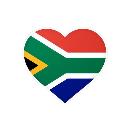 Autocollant en coeur Drapeau de l'Afrique du Sud en plusieurs tailles - Pixelforma 