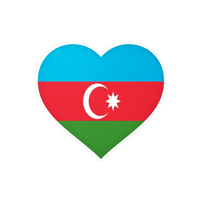 Autocollant en coeur Drapeau de l'Azerbaïdjan en plusieurs tailles - Pixelforma 