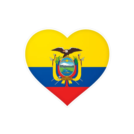 Autocollant en coeur Drapeau de l'Équateur en plusieurs tailles - Pixelforma 
