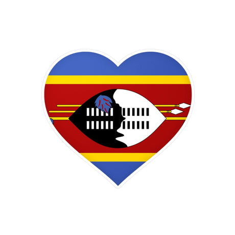Autocollant en coeur Drapeau de l'Eswatini en plusieurs tailles - Pixelforma 