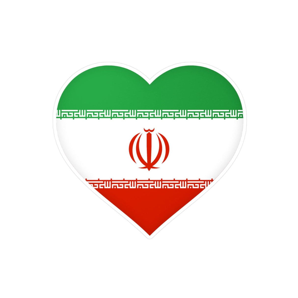 Autocollant en coeur Drapeau de l'Iran en plusieurs tailles - Pixelforma 