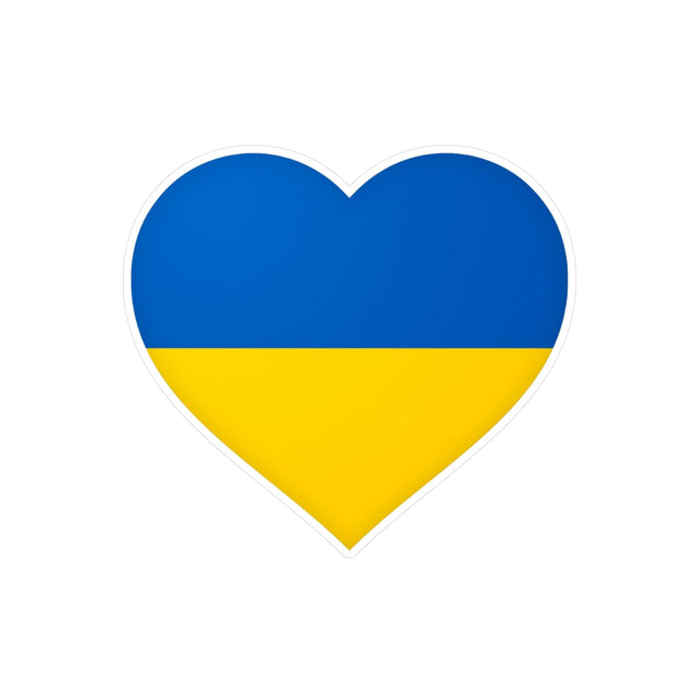 Autocollant en coeur Drapeau de l'Ukraine en plusieurs tailles - Pixelforma 
