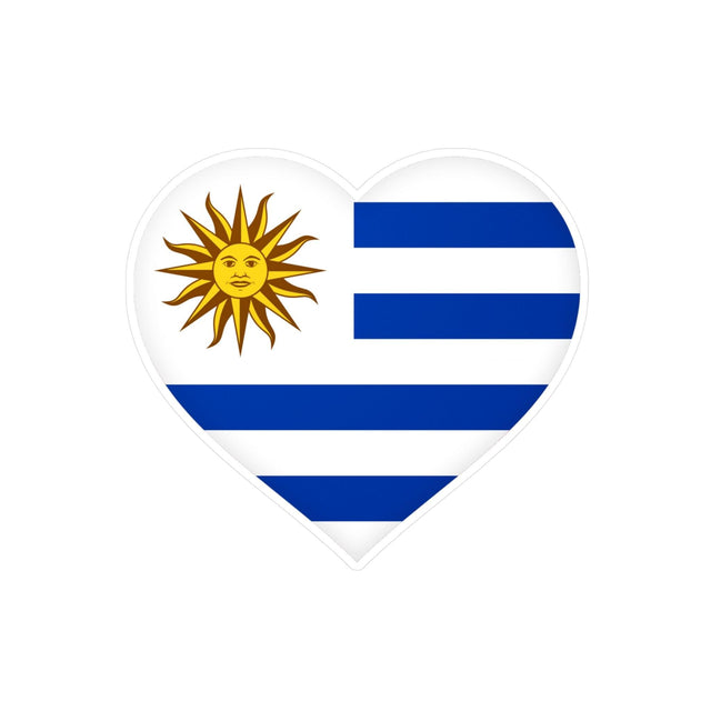 Autocollant en coeur Drapeau de l'Uruguay en plusieurs tailles - Pixelforma 