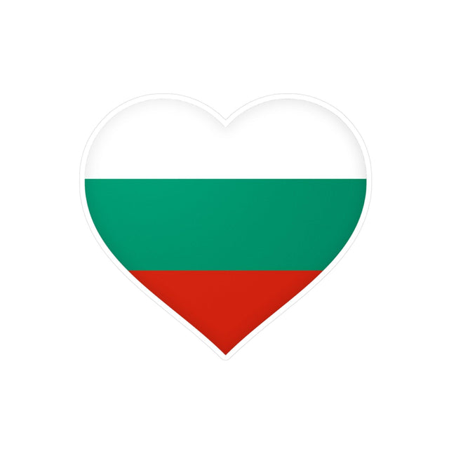 Autocollant en coeur Drapeau de la Bulgarie en plusieurs tailles - Pixelforma 