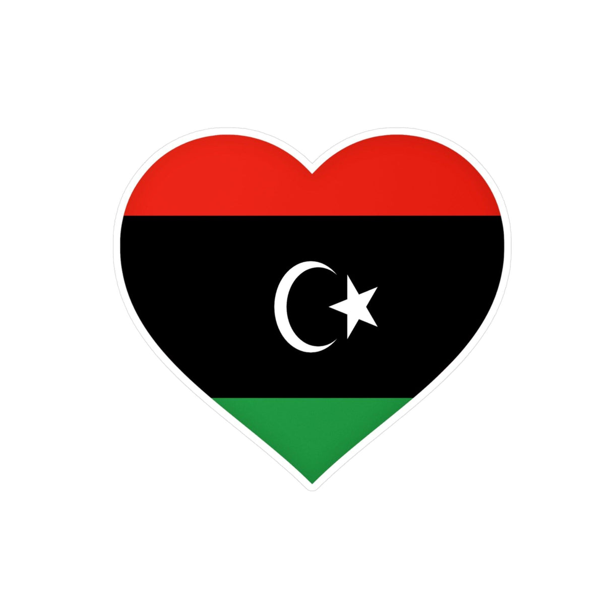 Autocollant en coeur Drapeau de la Libye en plusieurs tailles - Pixelforma 