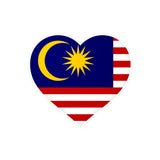 Autocollant en coeur Drapeau de la Malaisie en plusieurs tailles - Pixelforma 