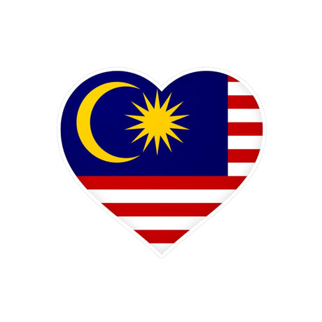 Autocollant en coeur Drapeau de la Malaisie en plusieurs tailles - Pixelforma 