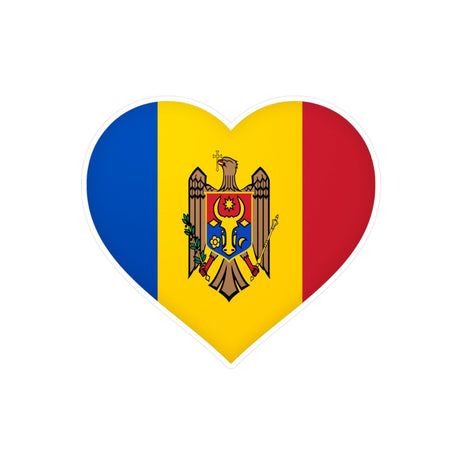 Autocollant en coeur Drapeau de la Moldavie en plusieurs tailles - Pixelforma 
