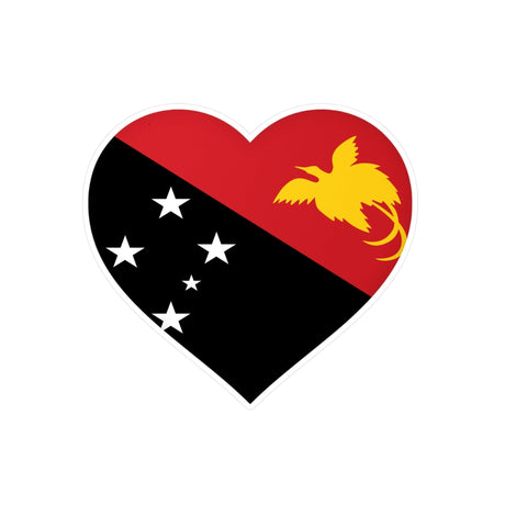 Autocollant en coeur Drapeau de la Papouasie-Nouvelle-Guinée en plusieurs tailles - Pixelforma 