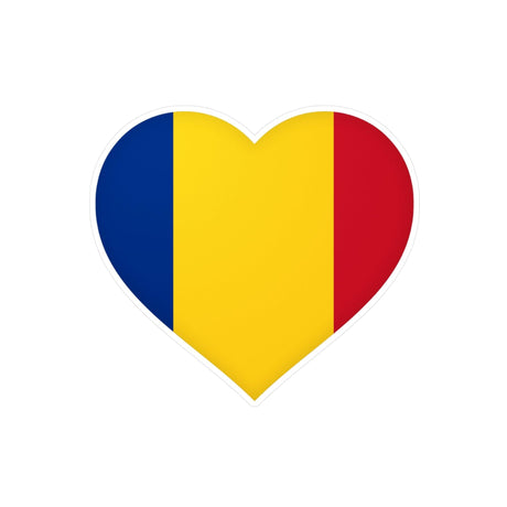 Autocollant en coeur Drapeau de la Roumanie en plusieurs tailles - Pixelforma 