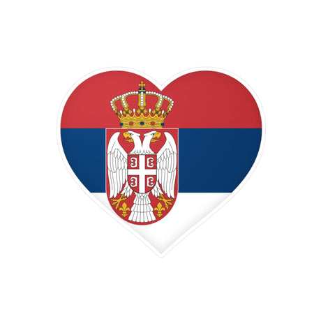 Autocollant en coeur Drapeau de la Serbie en plusieurs tailles - Pixelforma 