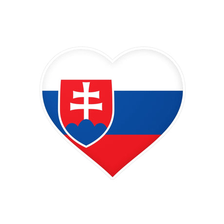 Autocollant en coeur Drapeau de la Slovaquie en plusieurs tailles - Pixelforma 