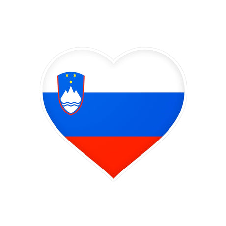 Autocollant en coeur Drapeau de la Slovénie en plusieurs tailles - Pixelforma 