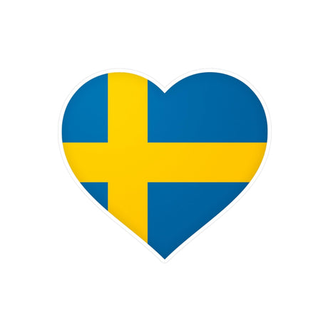 Autocollant en coeur Drapeau de la Suède en plusieurs tailles - Pixelforma 