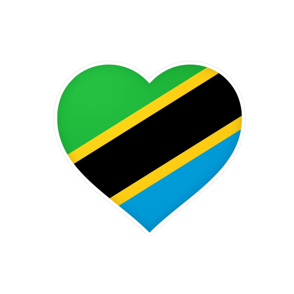 Autocollant en coeur Drapeau de la Tanzanie en plusieurs tailles - Pixelforma 