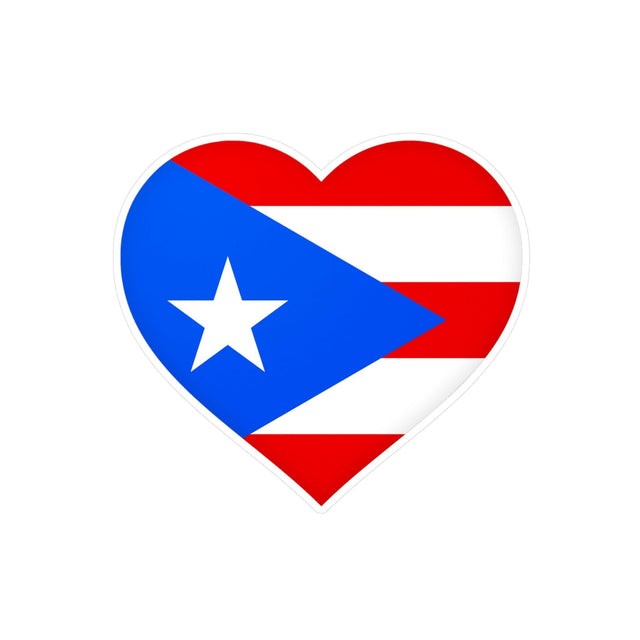 Autocollant en coeur Drapeau de Porto Rico en plusieurs tailles - Pixelforma 