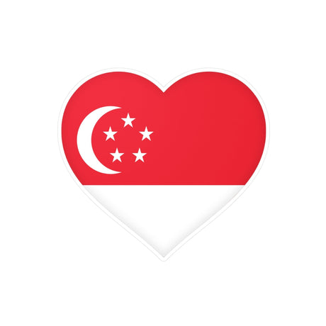 Autocollant en coeur Drapeau de Singapour en plusieurs tailles - Pixelforma 