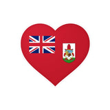 Autocollant en coeur Drapeau des Bermudes en plusieurs tailles - Pixelforma 