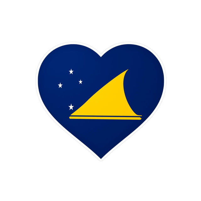 Autocollant en coeur Drapeau des Tokelau en plusieurs tailles - Pixelforma 