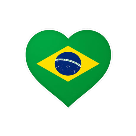 Autocollant en coeur Drapeau du Brésil en plusieurs tailles - Pixelforma 