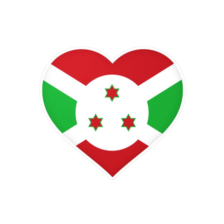 Autocollant en coeur Drapeau du Burundi en plusieurs tailles - Pixelforma 