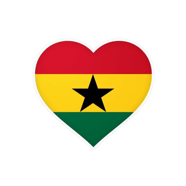 Autocollant en coeur Drapeau du Ghana en plusieurs tailles - Pixelforma 