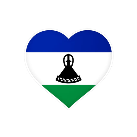 Autocollant en coeur Drapeau du Lesotho en plusieurs tailles - Pixelforma 