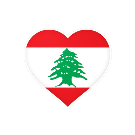 Autocollant en coeur Drapeau du Liban en plusieurs tailles - Pixelforma 