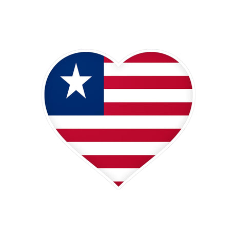 Autocollant en coeur Drapeau du Liberia en plusieurs tailles - Pixelforma 