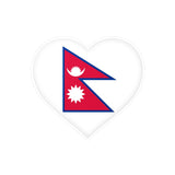 Autocollant en coeur Drapeau du Népal en plusieurs tailles - Pixelforma 