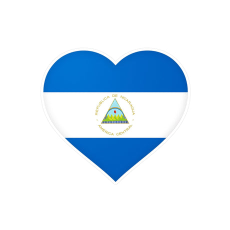 Autocollant en coeur Drapeau du Nicaragua en plusieurs tailles - Pixelforma 
