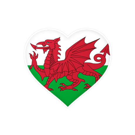 Autocollant en coeur Drapeau du pays de Galles en plusieurs tailles - Pixelforma 
