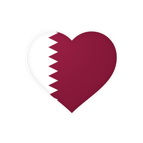 Autocollant en coeur Drapeau du Qatar en plusieurs tailles - Pixelforma 