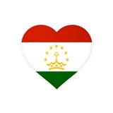 Autocollant en coeur Drapeau du Tadjikistan en plusieurs tailles - Pixelforma 