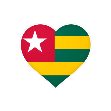 Autocollant en coeur Drapeau du Togo en plusieurs tailles - Pixelforma 
