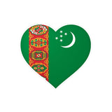Autocollant en coeur Drapeau du Turkménistan en plusieurs tailles - Pixelforma 