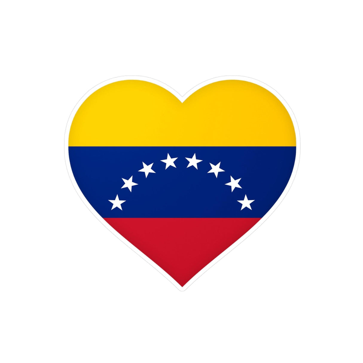 Autocollant en coeur Drapeau du Venezuela en plusieurs tailles - Pixelforma 