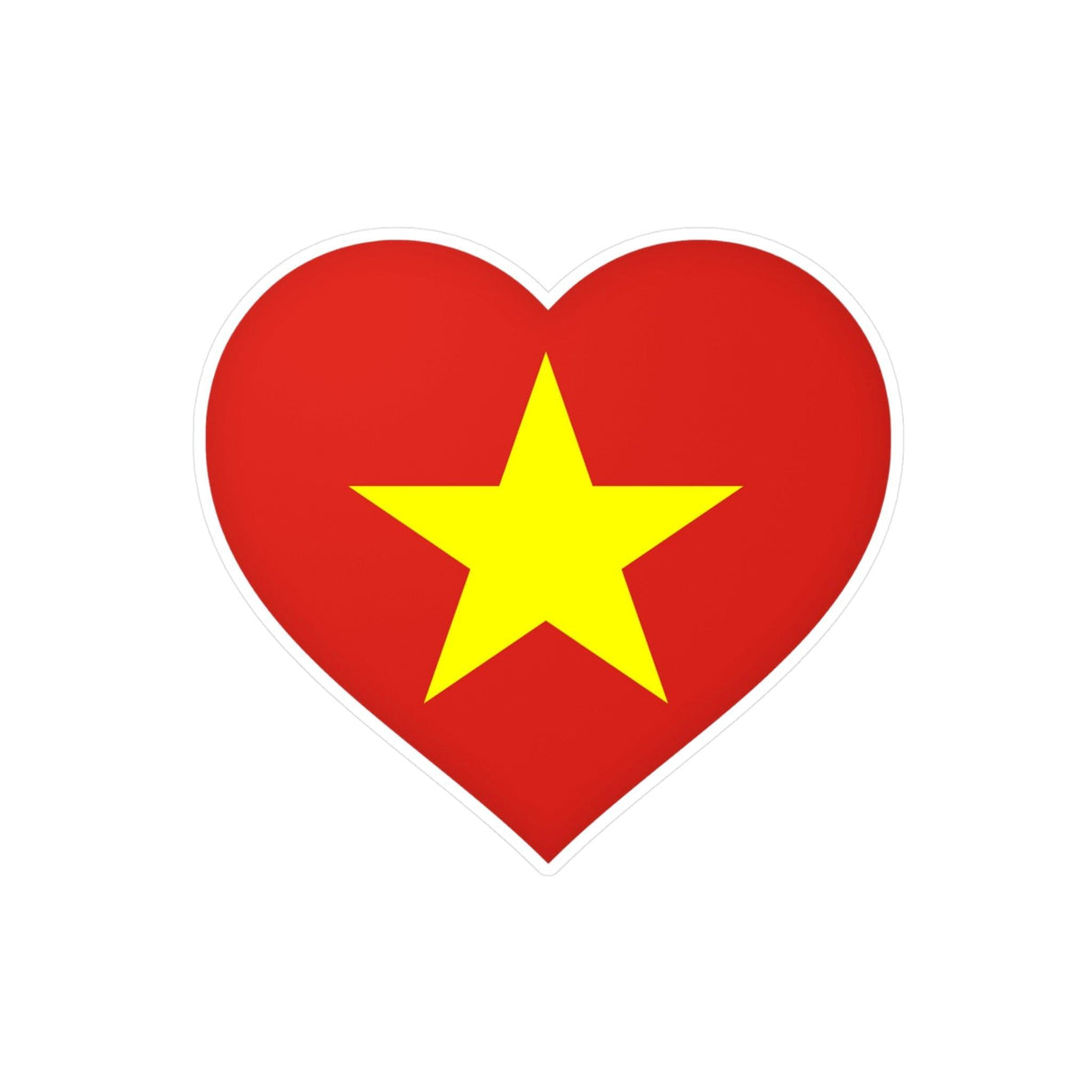 Autocollant en coeur Drapeau du Viêt Nam en plusieurs tailles - Pixelforma 