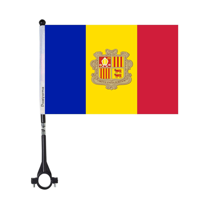 Drapeau de vélo d'Andorre en polyester - Pixelforma 