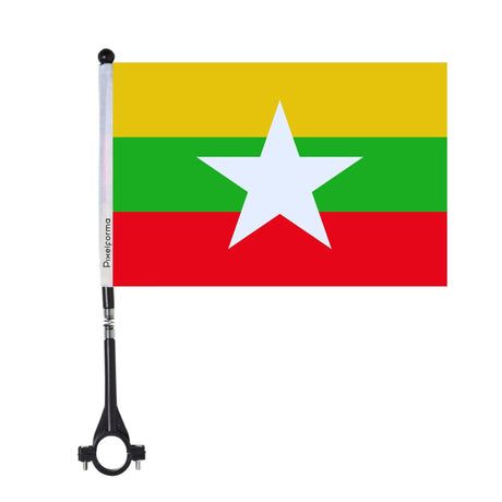 Drapeau de vélo de la Birmanie en polyester - Pixelforma 