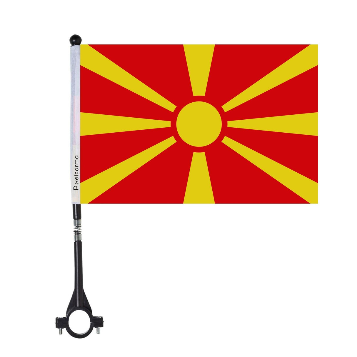 Drapeau de vélo de la Macédoine du Nord en polyester - Pixelforma 