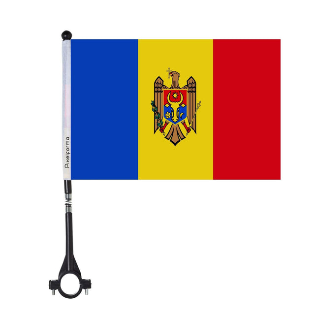 Drapeau de vélo de la Moldavie en polyester - Pixelforma 
