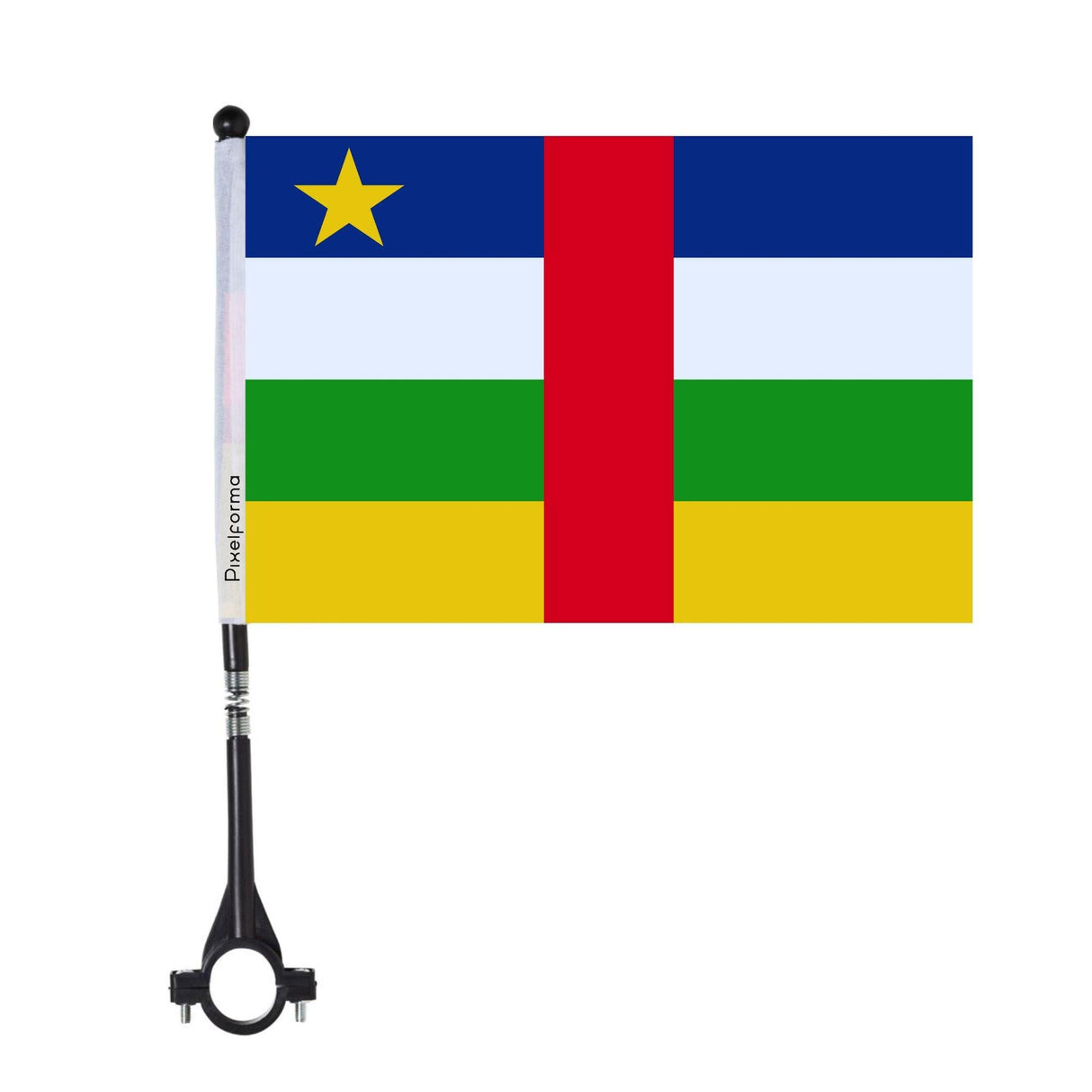 Drapeau de vélo de la République centrafricaine en polyester - Pixelforma 