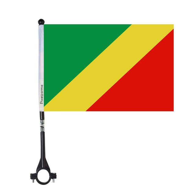 Drapeau de vélo de la république du Congo en polyester - Pixelforma 