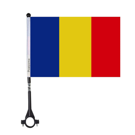 Drapeau de vélo de la Roumanie en polyester - Pixelforma 