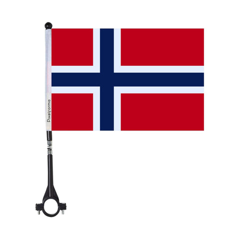 Drapeau de vélo du Svalbard et de Jan Mayen en polyester - Pixelforma 