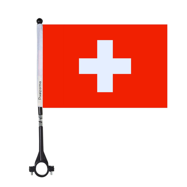 Drapeau de vélo et armoiries de la Suisse en polyester - Pixelforma 