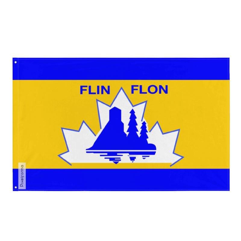 Drapeau Flin Flon en plusieurs tailles 100 % polyester Imprimer avec Double ourlet - Pixelforma 