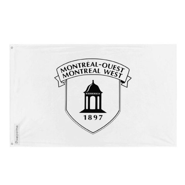 Drapeau Montréal-Ouest en plusieurs tailles 100 % polyester Imprimer avec Double ourlet - Pixelforma 