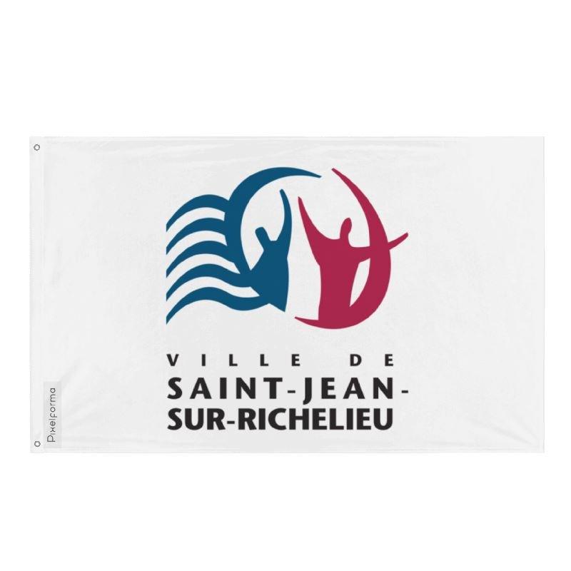 Drapeau Saint-Jean-sur-Richelieu en plusieurs tailles 100 % polyester Imprimer avec Double ourlet - Pixelforma 